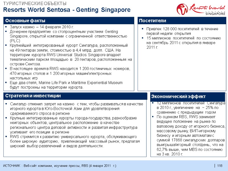 118  118  Resorts World Sentosa - Genting Singapore  Посетители ИСТОЧНИК :